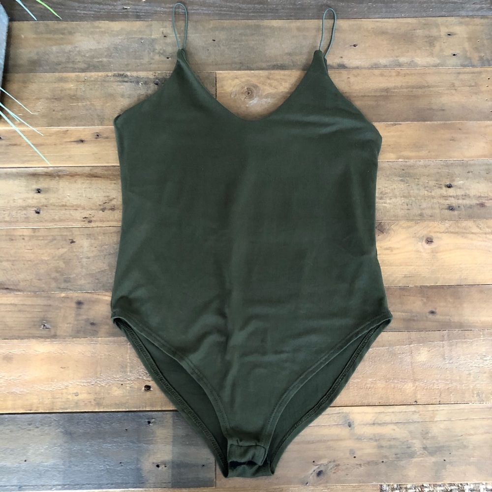 Olive Green Tank Bodysuit